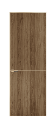 Дверь межкомнатная Слот 10-001 Цвет Орех классический Покрытие ПВХ ПОД ДЕРЕВО Наличник Скрытый короб золото Цена 43861